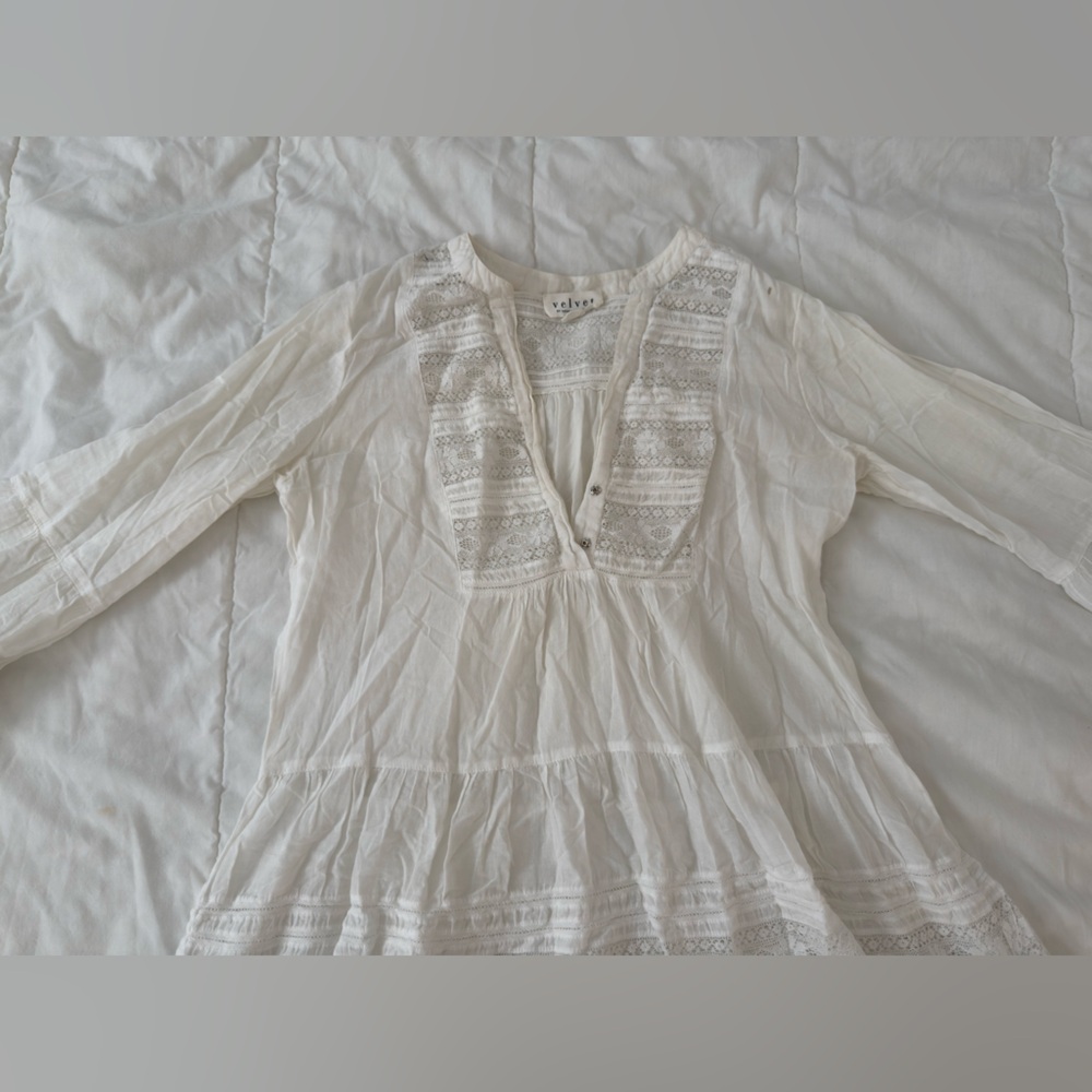 Velvet Ivory Lace Blouse